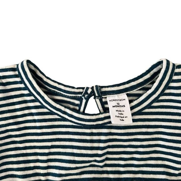 Nordstrom Baby Striped Blouse and Pants Outfit Set 2 Pc Size 12 Months Blue - Picture 8 of 10